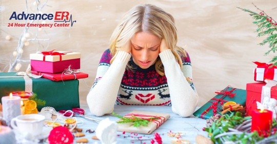 woman stressed holidays